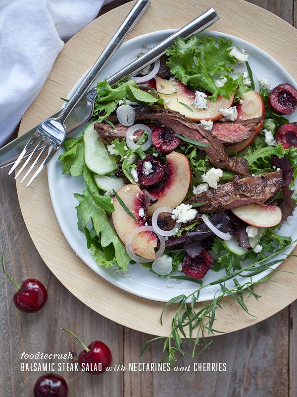 Salade de bavette balsamique aux nectarines Recipe from FoodieCrush