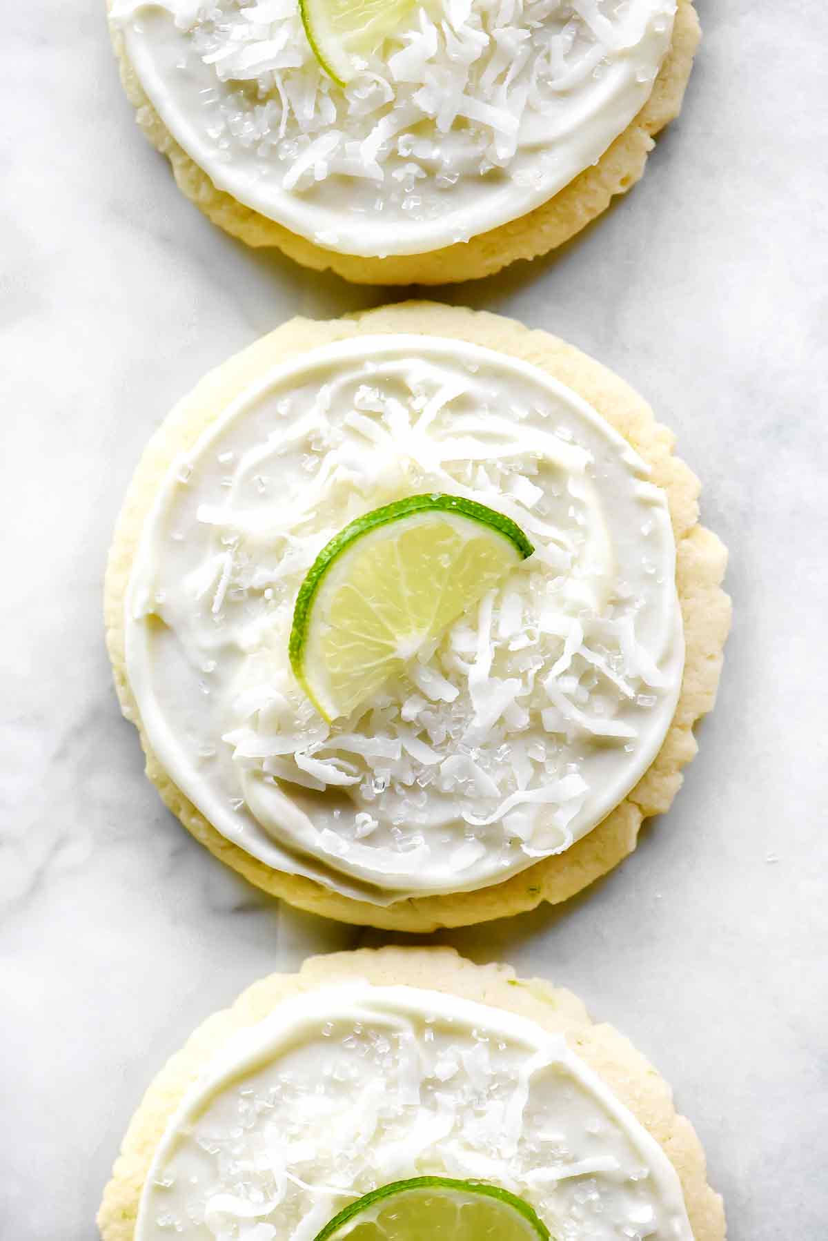 Coconut and Lime Frosted Soft Sugar Cookies | foodiecrush.com #cookies #facile #recipes #sugar #christmas