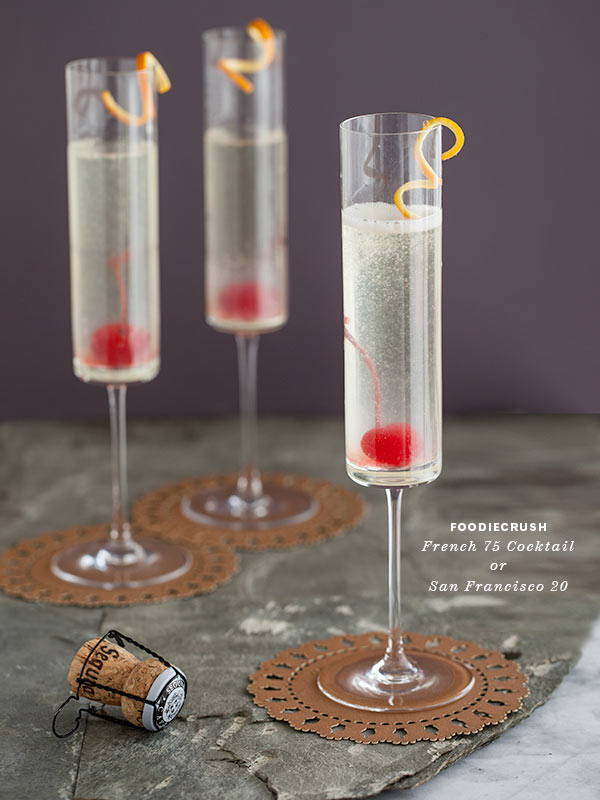 Cocktail French 75 || FoodieCrush