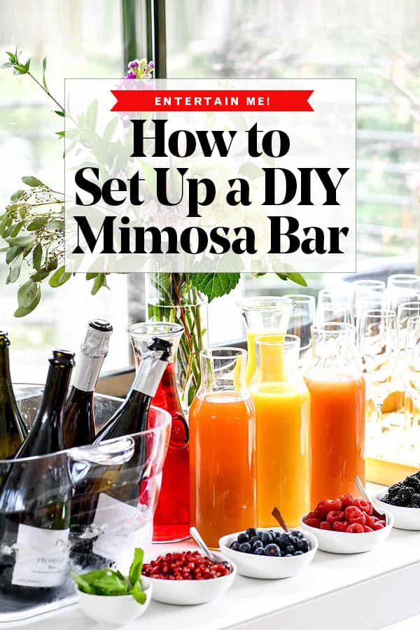 Comment faire un bar à mimosa DIY | foodiecrush.com #mimosa #bar #brunch #champagne