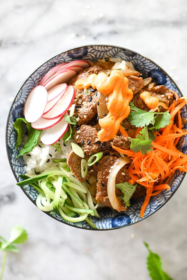 Bols de bœuf bulgogi à la coréenne recette | foodiecrush.com