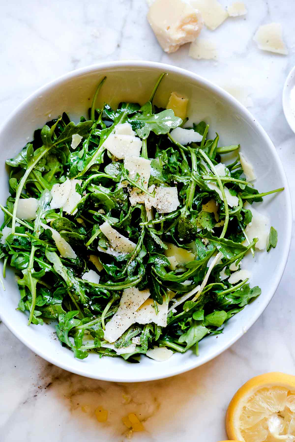 Salade de roquette au parmesan | foodiecrush.com #salade #recettes #