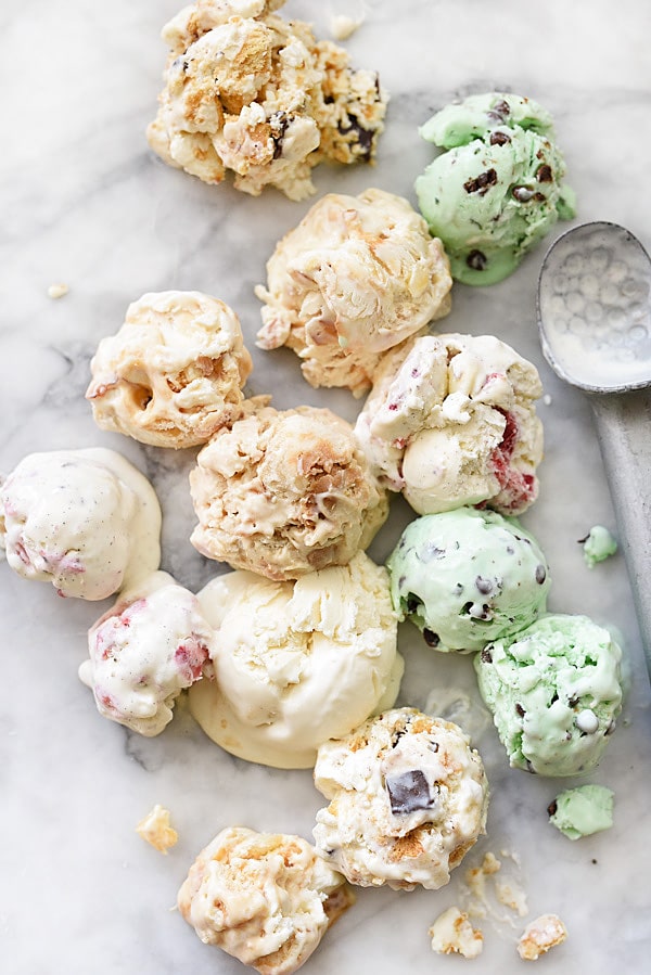 Comment préparer facilement de la crème glacée maison sans cuisson et 10 idées d'arômes de crème glacée maison | foodiecrush.com