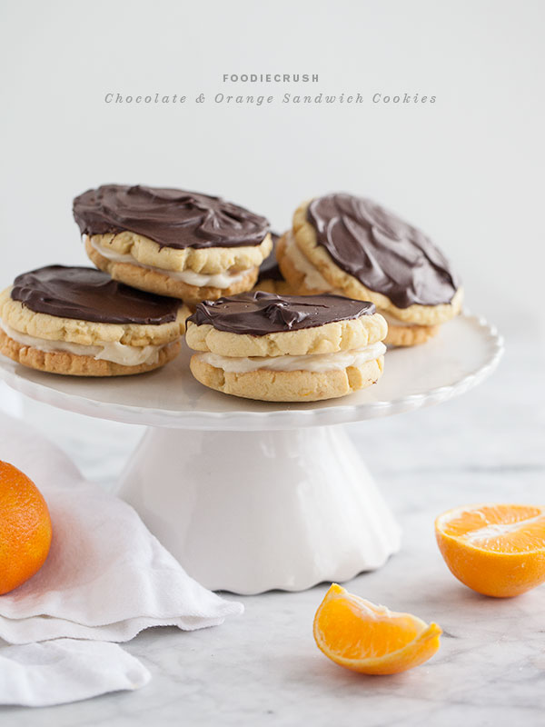 Biscuits sandwichs au chocolat et à l'orange || FoodieCrush