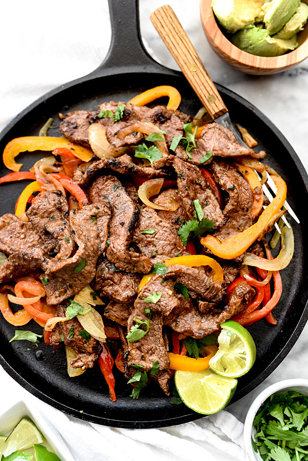 Les meilleures fajitas au steak sur foodiecrush.com