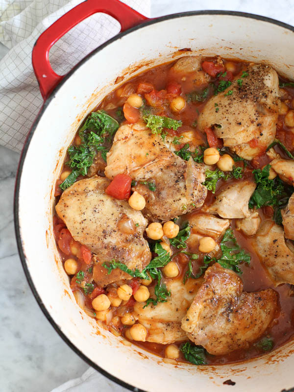 Poulet braisé au tabasco avec pois chiches | foodiecrush.com