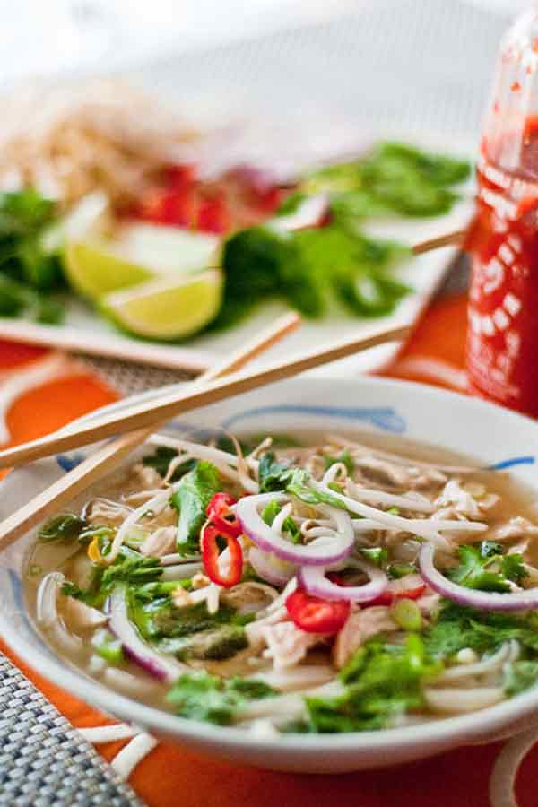 Pho Ga Vietnamese Chicken Noodle Soup | foodiecrush.com